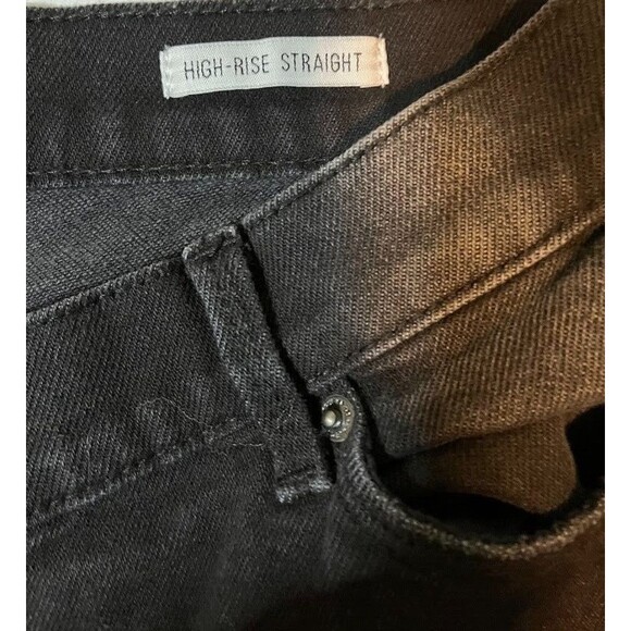 True Craft Jeans 4 Black High Rise Straight Distressed Casual Normcore Denim - Picture 3 of 6